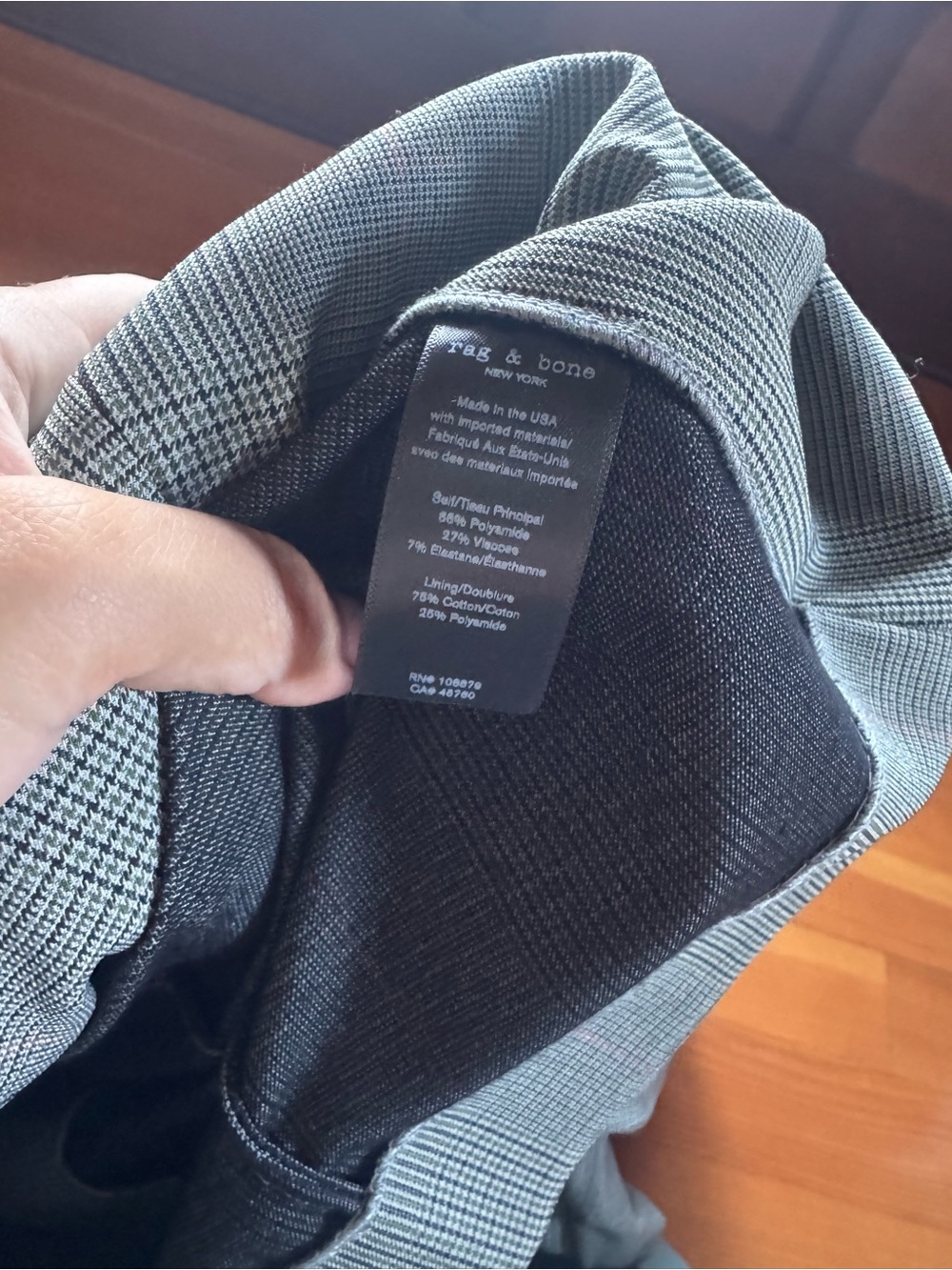 Rag & bone Double-Breasted Glen Plaid Blazer in Light Gray 6 - Picture 5 of 6